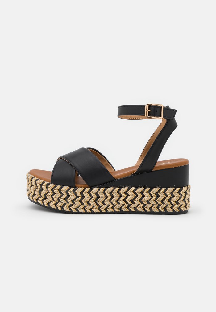 Sandales Anna Field Plateforme Wedge platform Boucle Noir Femme | SXK-5301913